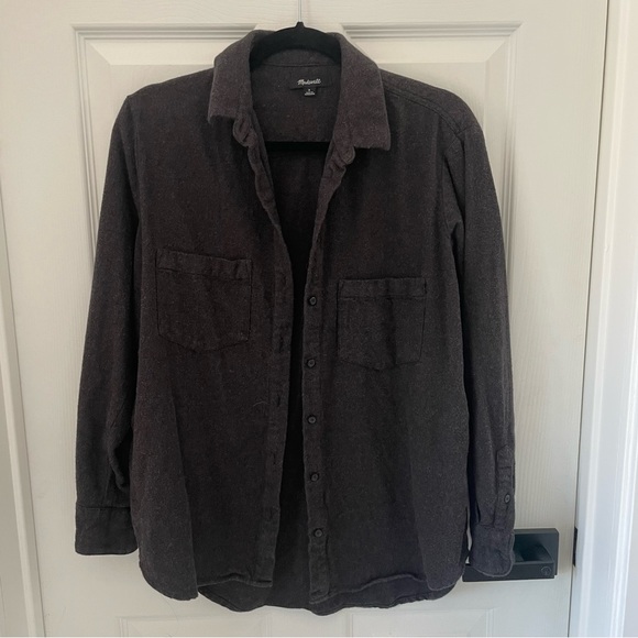 Madewell Shacket Cozy Knit Long Sleeve Button Down Shirt - Picture 1 of 4
